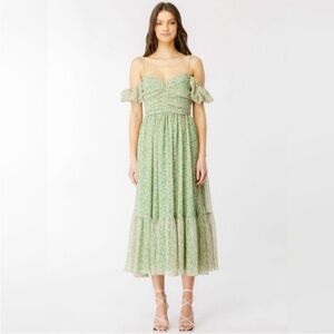 Bardot • REVOLVE | Fauna Midi Dress in Green Floral Large 8